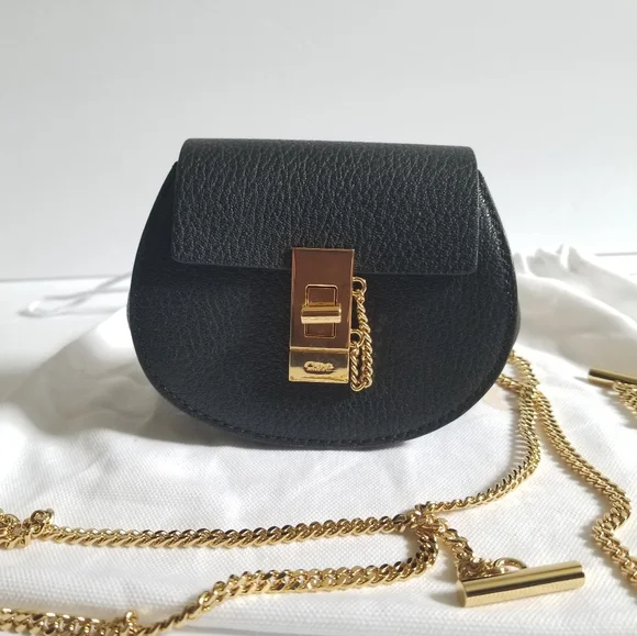 Chloe Drew Leather Crossbody Backpack Black - Picture 3 of 16